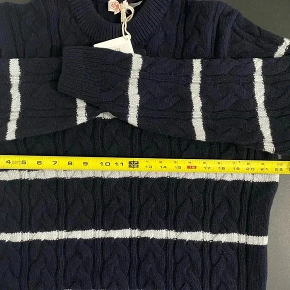 Armor Lux NWT Wool Fisherman Sweater Striped Navy - Picture 9 of 15